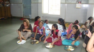 Silvia Madden doing Charity in Mumbai Girls School for Argan Sports
